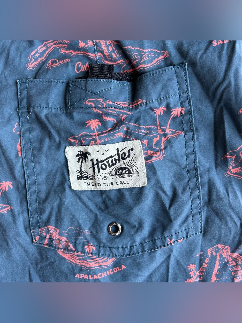 Howler Brothers Mens Buchannon Board Shorts 34x8 Destination Blue Swim Trunks - Picture 12 of 12